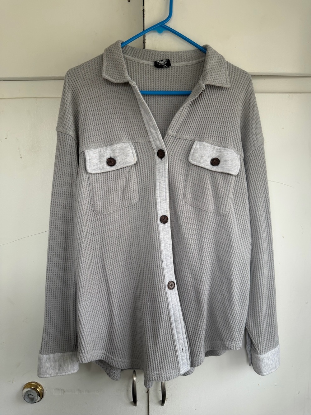 Pacsun Waffle Boyfriend Button Up Shacket